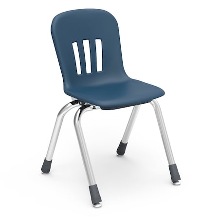 Virco Metaphor Series 14" Classroom Chair, Kindergarten - 2nd Grade with Nylon Glides - Navy Seat N914